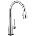 Delta Lenta Brushed Nickel Touch Kitchen Faucet with Pull Down Sprayer, Modern Single Hole Touch On Kitchen Sink Faucet, Single Handle, SpotShield Stainless 19802TZ-SP-DST