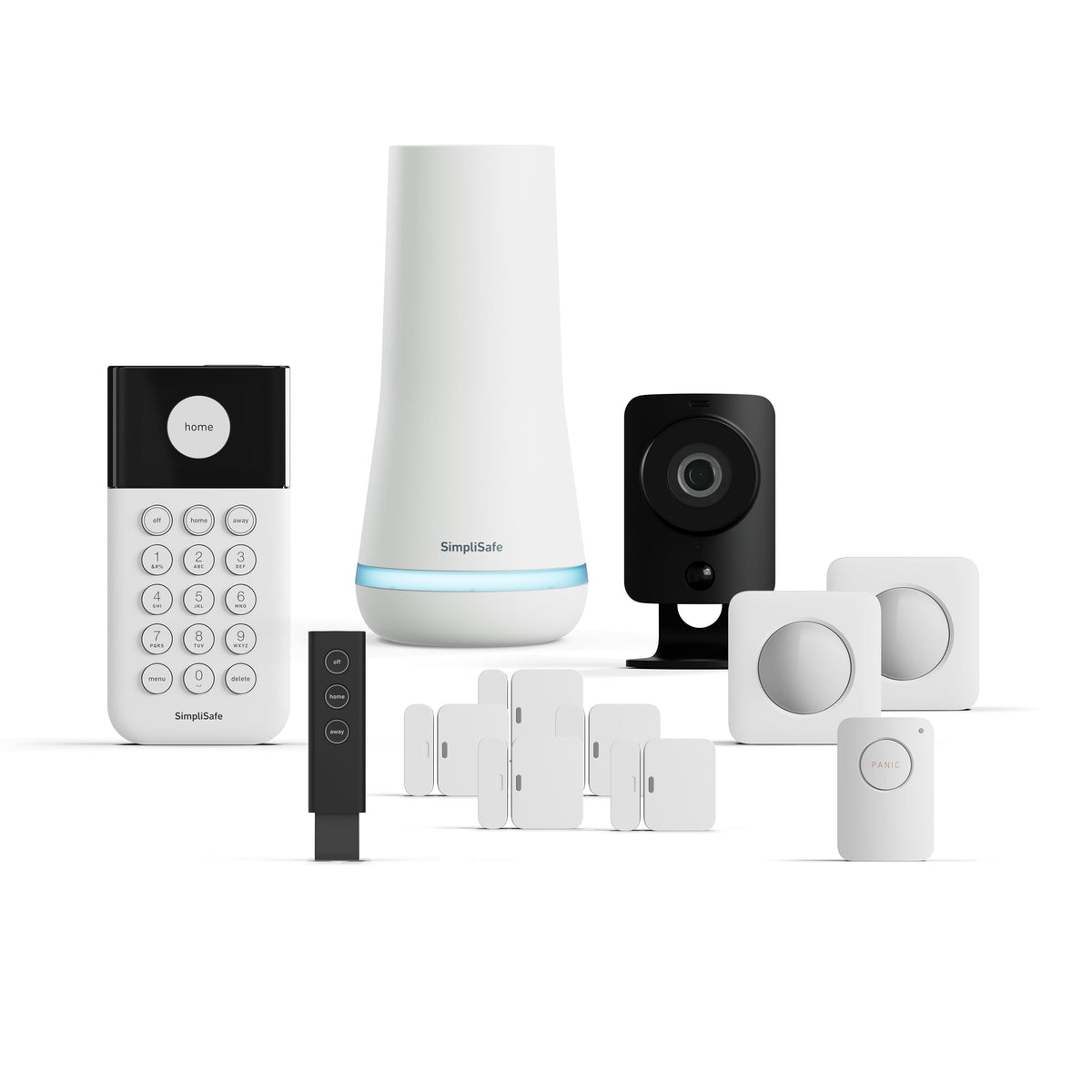 SimpliSafe 12 Piece Wireless Home Security System w/HD Camera - Optional 24/7 Professional Monitoring - No Contract - Compatible with Alexa and Google Assistant, White