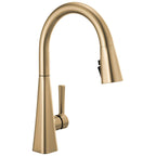Delta Lenta Brushed Nickel Touch Kitchen Faucet with Pull Down Sprayer, Modern Single Hole Touch On Kitchen Sink Faucet, Single Handle, SpotShield Stainless 19802TZ-SP-DST