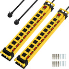 Plug'n 12 Outlet 3300J Surge Protector Power Strip,Individual Switches,9FT/14AWG/15AMP/1875W Power Cord,Heavy Duty Metal Power Strip with Cord Manager,for Workshop,Garage,Shop,2 Packs