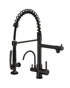 Fapully Black Kitchen Faucet with Pull Down Sprayer,Commercial LED Kitchen Faucet,Single Handle Single Hole Kitchen Sink Faucets