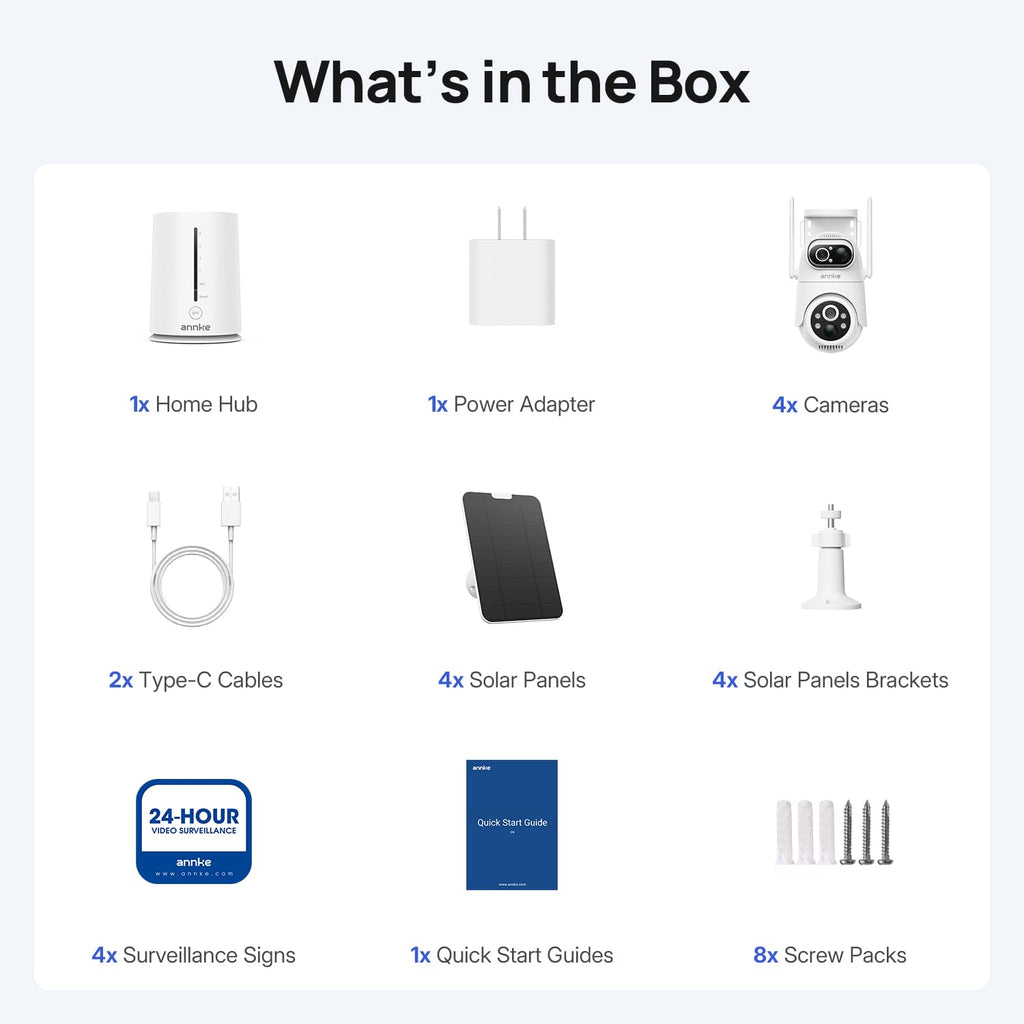 ANNKE No Subscription Security Camera System Wireless with 64GB SD Home Hub