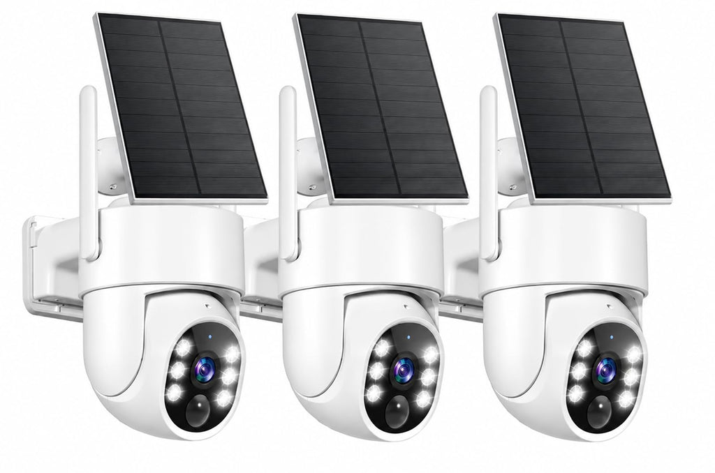 2K Security Camera System, 5GHz&2.4GHz WiFi Solar Wireless Cameras for Home Security, Wire-free Installation, AI Detection, Two-way Audio, Mobile alerts, SD/Cloud Storage, Color Night Vision, 4 Packs