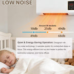 Wall Mount AC Heater Combo, 1500W Quiet Fan for Bedroom and Office, Smart Remote Control with 24H Timer, Portable Cooling and Heating Unit for Year-Round Comfort