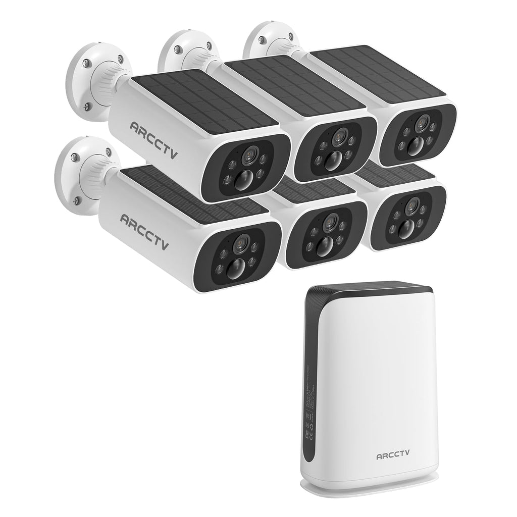 ARCCTV Solar Security Cameras Wireless Outdoor, 4 Cam-Kit, 4MP 2.5K HD