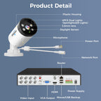 Hiseeu 4K Wired Security Camera System,8PCS 8MP CCTV Cameras,3TB HDD