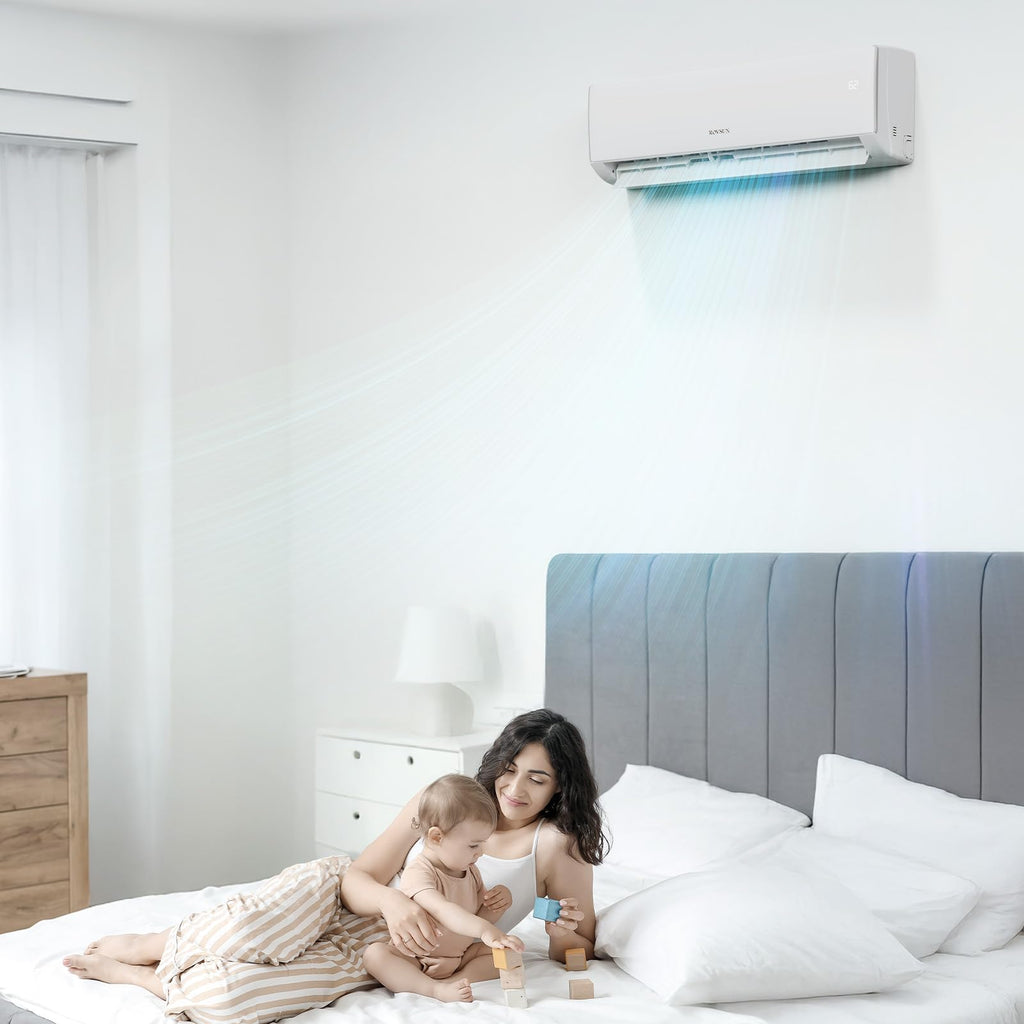 ROVSUN 11500 BTU Mini Split AC & Heater, 17 SEER2 Inverter Heat Pump 115V