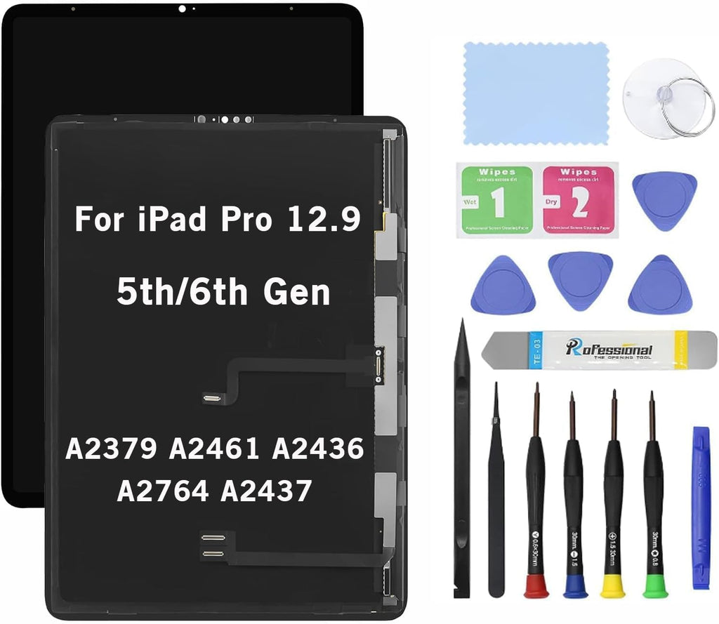 Screen Replacement for iPad Pro 12.9" 5th 6th Gen A2379 A2461 A2436 A2764 A2437 LCD Display Glass Touch Digitizer Premium Kit with Tools