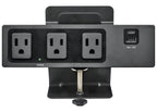 Electriduct Desk Clamp Power Strip Surge Protector 30W USB Type C Fast Charger - 3 AC Outlets, USB-C & USB-A Charging Ports Edge Mount Charging Station, UL Listed, 8FT Extension Cord, Black, 2-Pack
