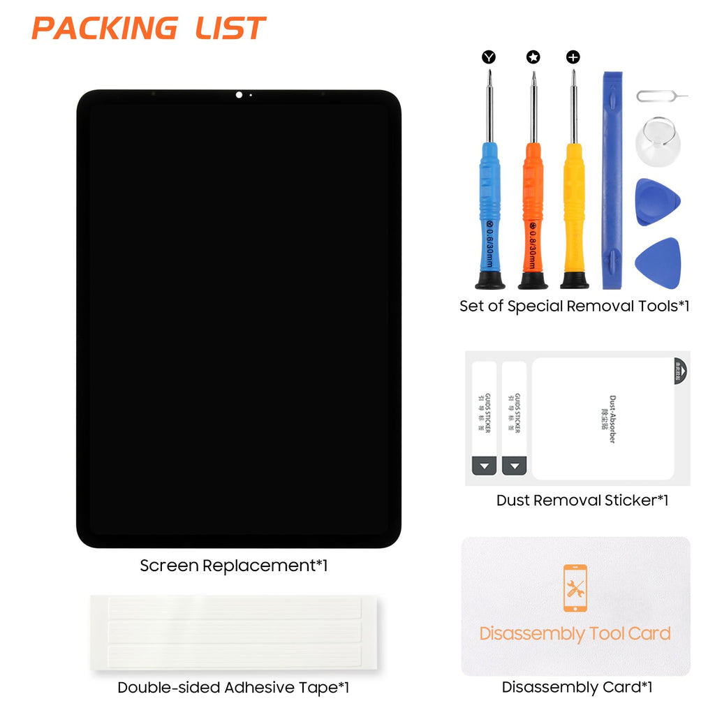 Screen for iPad Pro 11 3rd Gen(2021) Tablet Screen Replacement for iPad Pro 11 4th Gen(2022) LCD Screen A2301, A2459,A2435, A2761 Touch Display Digitizer Assembly Repair Parts(Black)