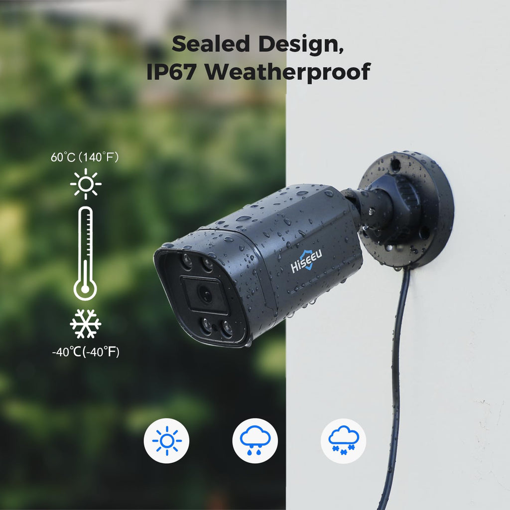 Hiseeu 3K Wired Outdoor Security Camera System 8 Channel with Audio