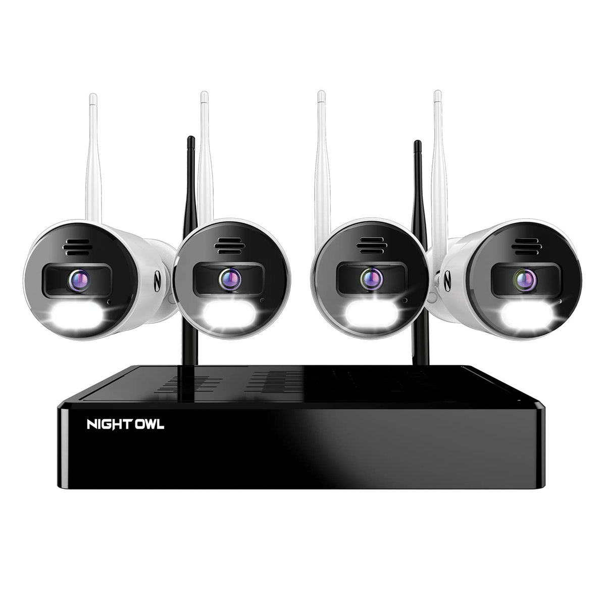 Night Owl 10-Ch Wireless NVR System, 4 4K Cams, 1TB HDD, 2-Way Audio, Siren