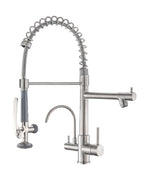 Fapully Black Kitchen Faucet with Pull Down Sprayer,Commercial LED Kitchen Faucet,Single Handle Single Hole Kitchen Sink Faucets