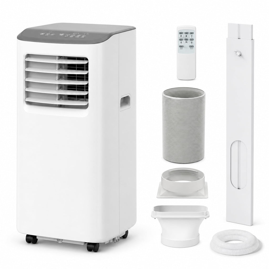 GarveeLife 14000 BTU Portable Air Conditioners, 4-in-1 Indoor AC Unit with Cooling, Dehumidifier, Fan, Follow Me, 24-Hour Timer, Remote Control & Window Kit for Bedroom, Home Office, Apartment,