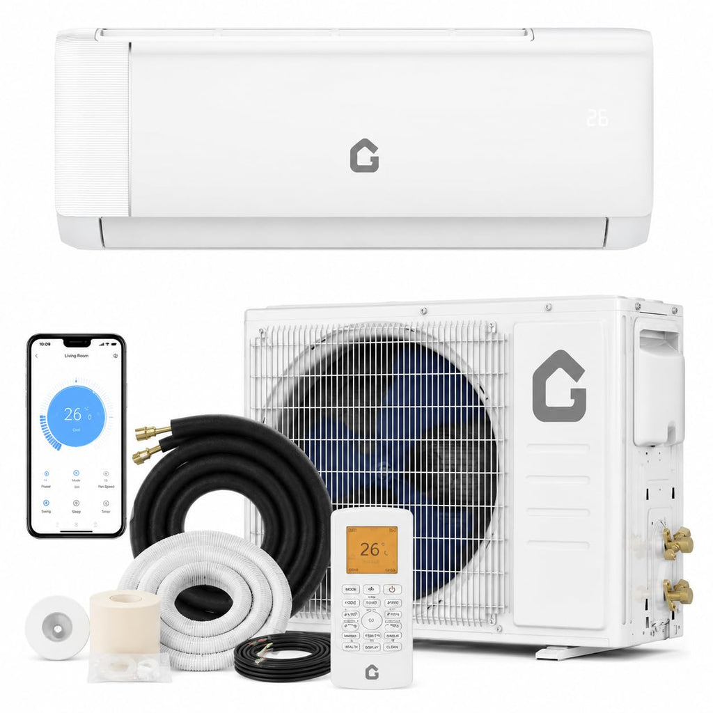 9,000 BTU Mini Split AC Heat Pump, Ductless Air Conditioner & Heater for Bedroom, Quiet Energy-Efficient Cooling & Heating for Rooms Up to 450 Sq.Ft.