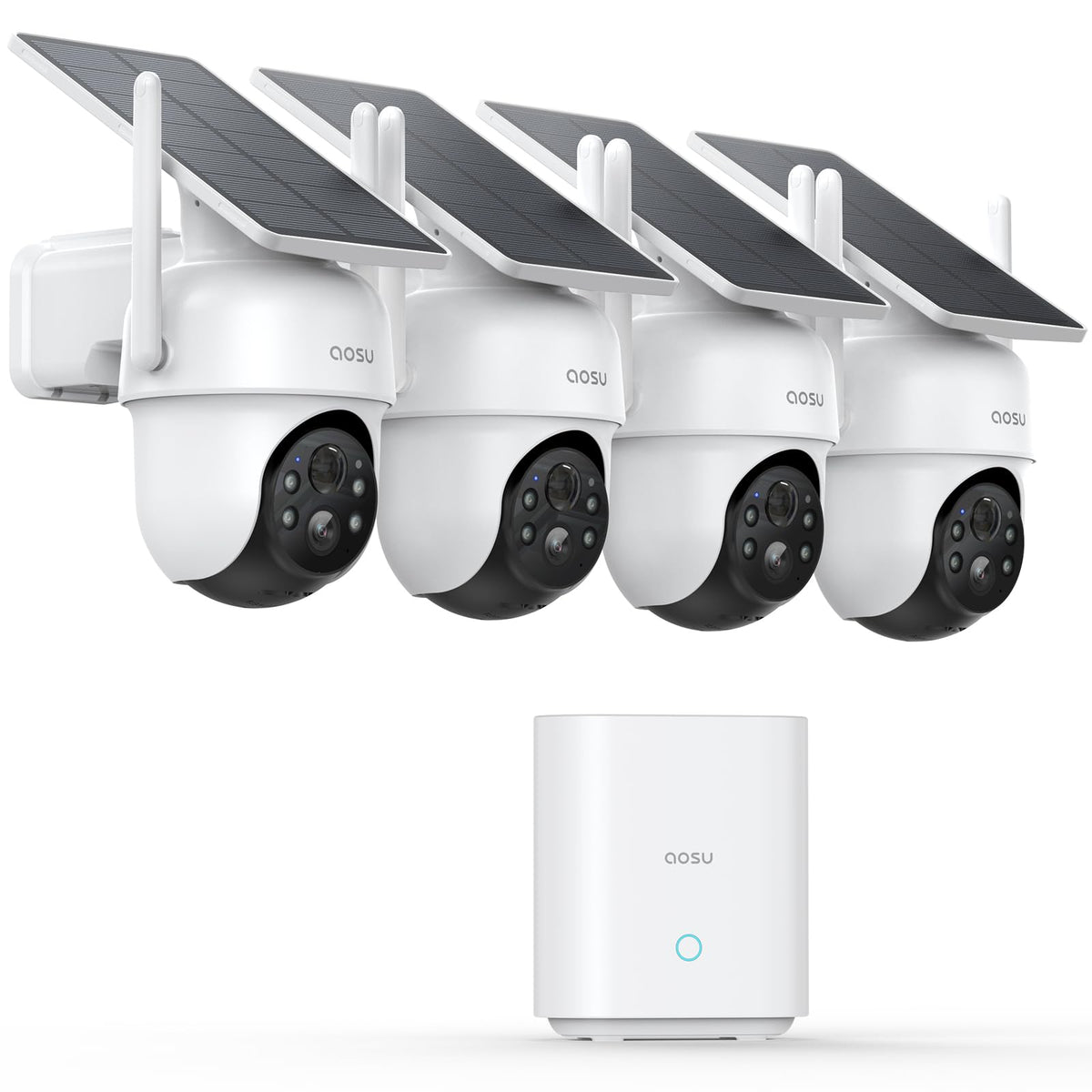 aosu D1 Classic 4-Cam Kit, Security Cameras Wireless Outdoor, Solar Powered