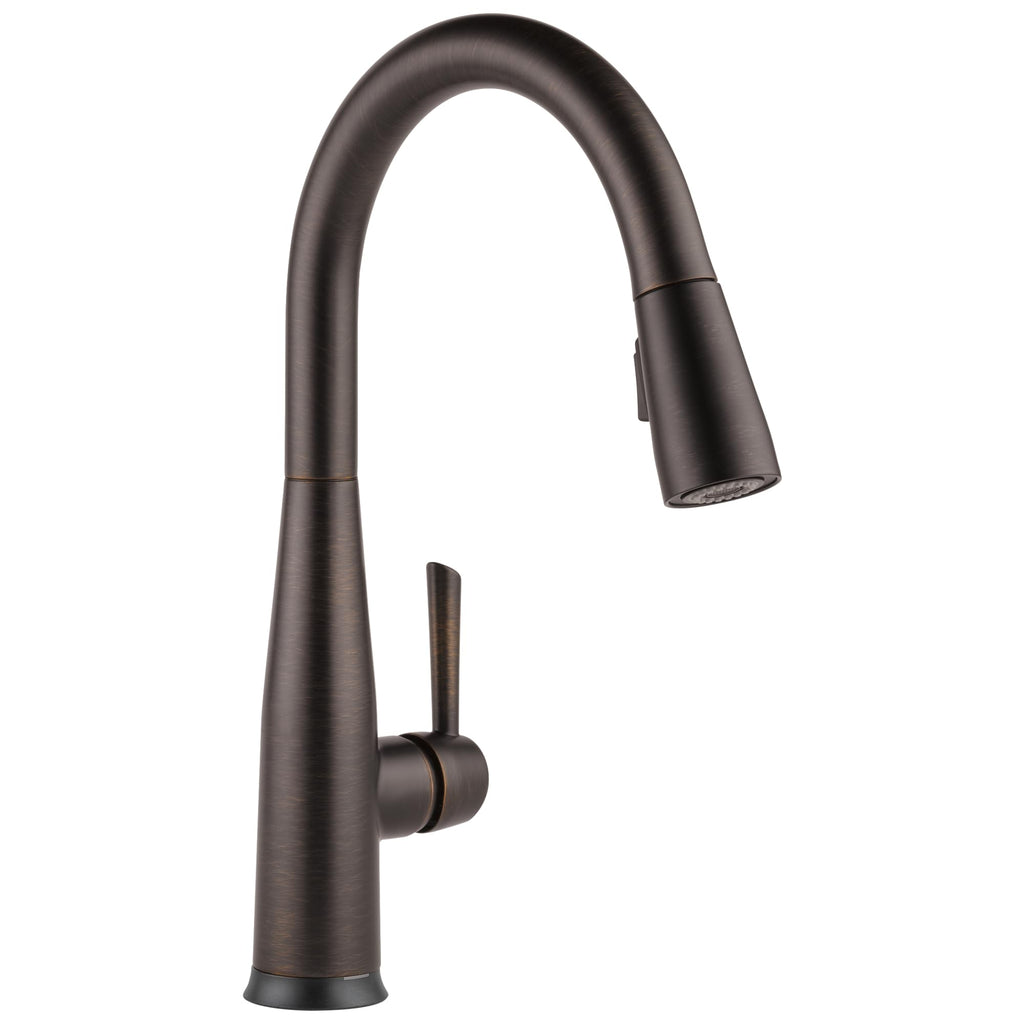 Delta Essa Matte Black Touch Kitchen Faucet with Pull Down Sprayer, Modern Single Hole Touch On Kitchen Sink Faucet, Single Handle, Matte Black 9113T-BL-DST