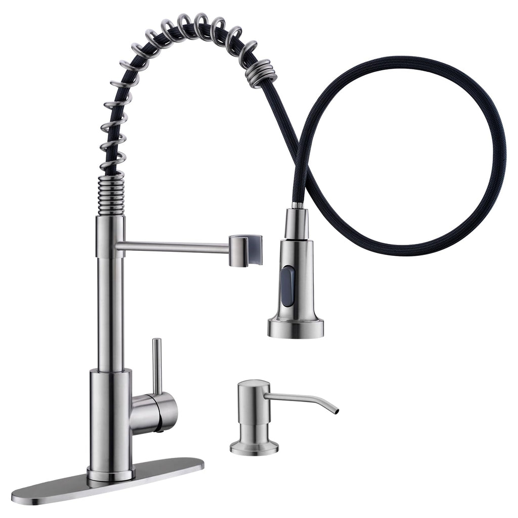 GIMILI Matte Black Touchless Kitchen Faucet with Spring Pull Down Sprayer