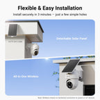 ANSQUE Home Security Cameras Wireless Outdoor, Solar Powered, 4-Cam System