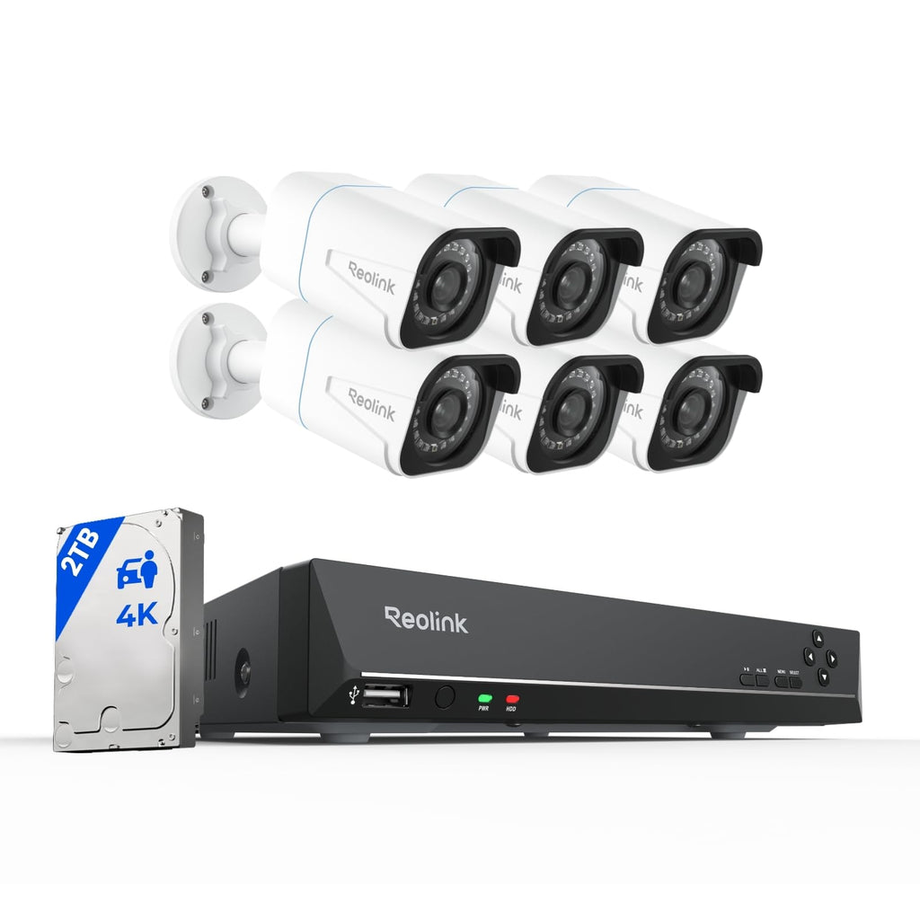 REOLINK 8CH 4K/8MP Security Camera System with 2TB HDD RLK8-800B6