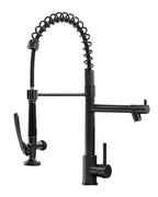 Fapully Black Kitchen Faucet with Pull Down Sprayer,Commercial LED Kitchen Faucet,Single Handle Single Hole Kitchen Sink Faucets
