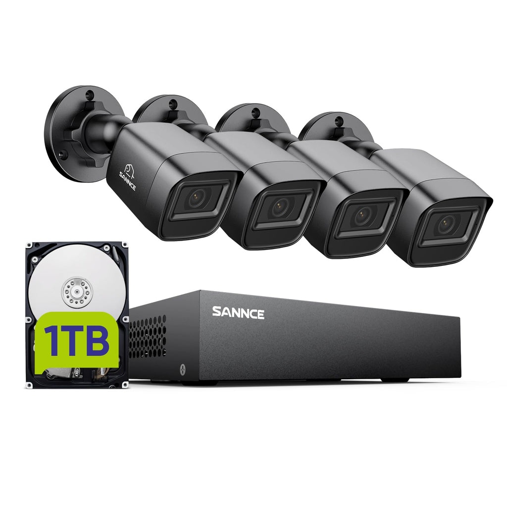 SANNCE 1080P Security Camera System 8CH H.264+ 1080N Home Surveillance DVR and (8)×1080P Weatherproof Outdoor CCTV Camera with 100ft Night Vision, Easy Remote Access, Smart Playback, NO Hard Drive