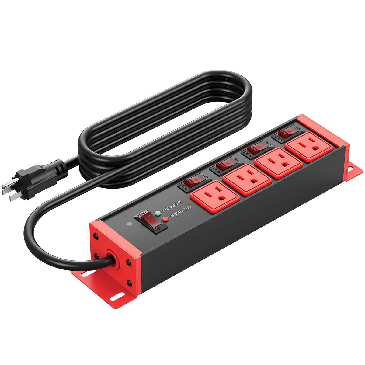 CCCEI 12 Gauge Heavy Duty Surge Protector, Yellow, 6FT, 4