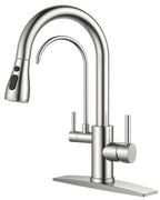 FORIOUS Touch Activated Kitchen Faucets Pull Down Sprayer, Brushed Nickel