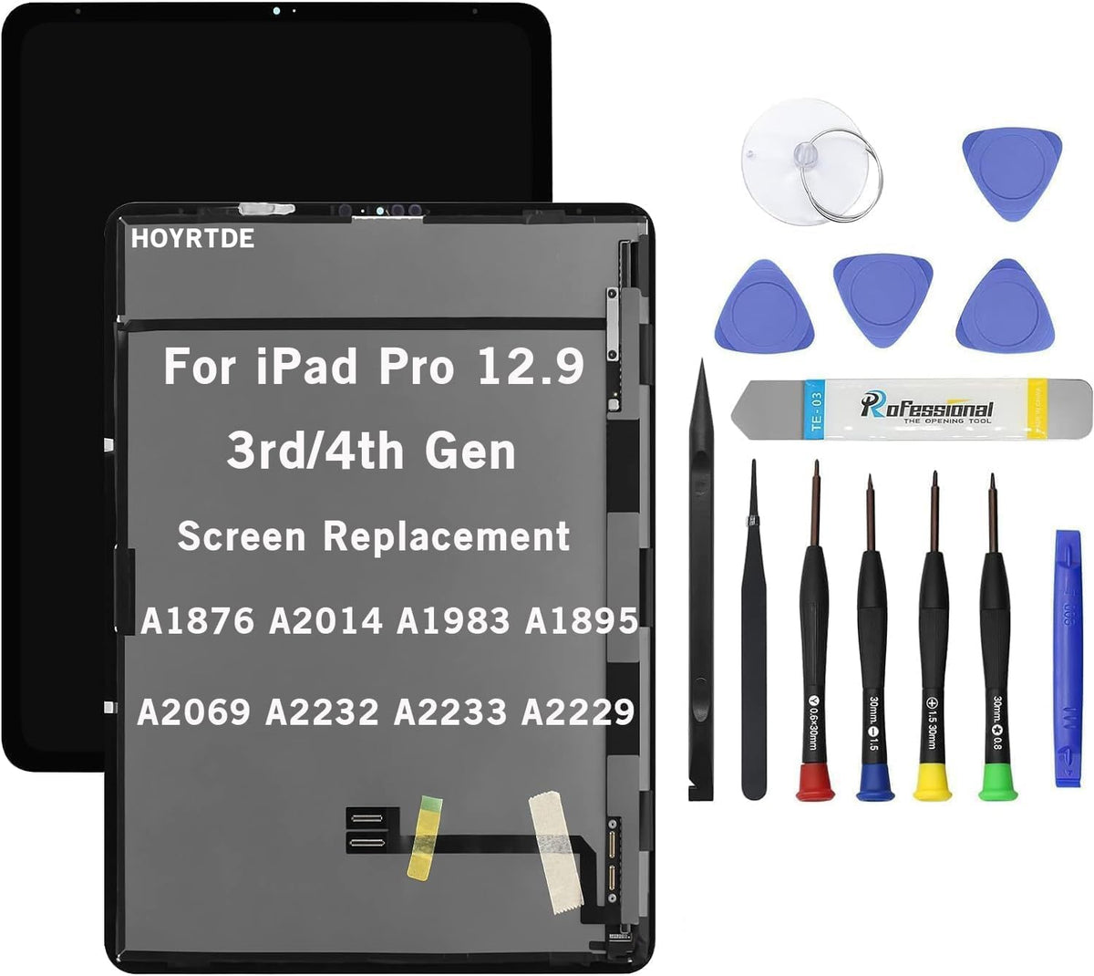 Screen Replacement for iPad Air 5 5th Generation Screen Replacement LCD and Glass Touch Digitizer Premium Kit (10.9", A2589 A2591 A2588) with Tools - Black