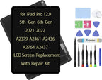 12.9" LCD Screen Replacement for iPad Pro 12.9 5th 6th Gen 2021 2022 A2378 A2379 A2461 A2436 A2764 A2437 Display Assembly Glass + Touch Digitizer + Repair Kit