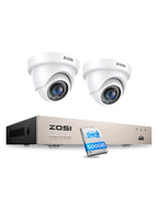 ZOSI 3K Lite 8CH Home Security Camera System, 4X 2MP Wired Cam, 500GB HDD
