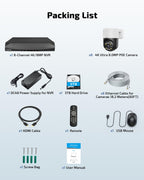 Outdoor Wired Security Camera System, 4K PoE Video Surveillance System