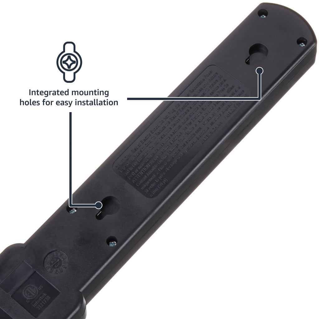 Amazon Basics 6-Outlet Surge Protector Power Strip with 200J Protection, Circuit Breaker, 2ft Extension Cord, Black, 20-Pack
