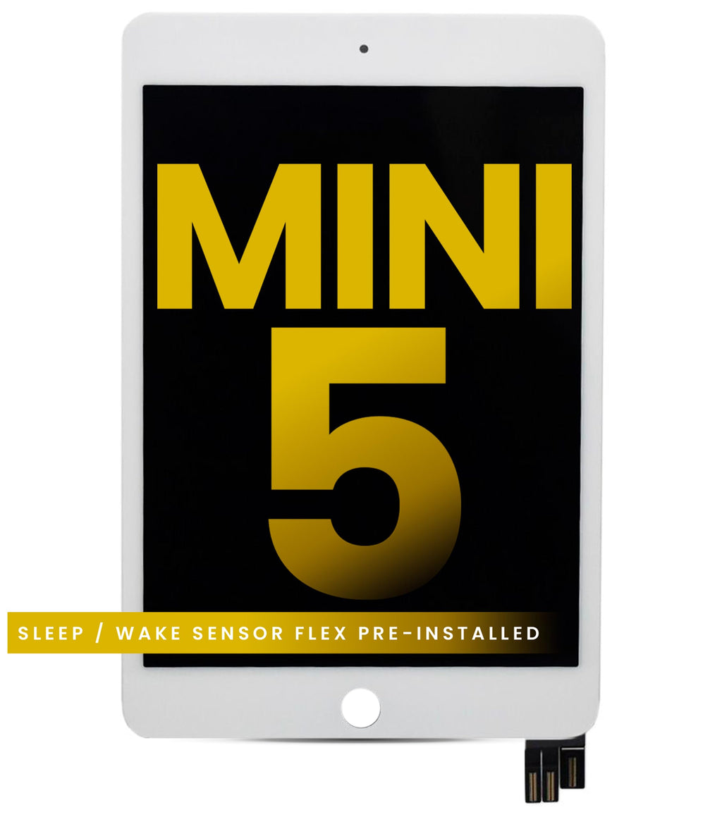 Best Shopper - Replacement LCD Assembly with Digitizer Compatible for iPad mini 5 (Sleep/Wake Sensor Flex Pre-Installed) (Premium) (White)
