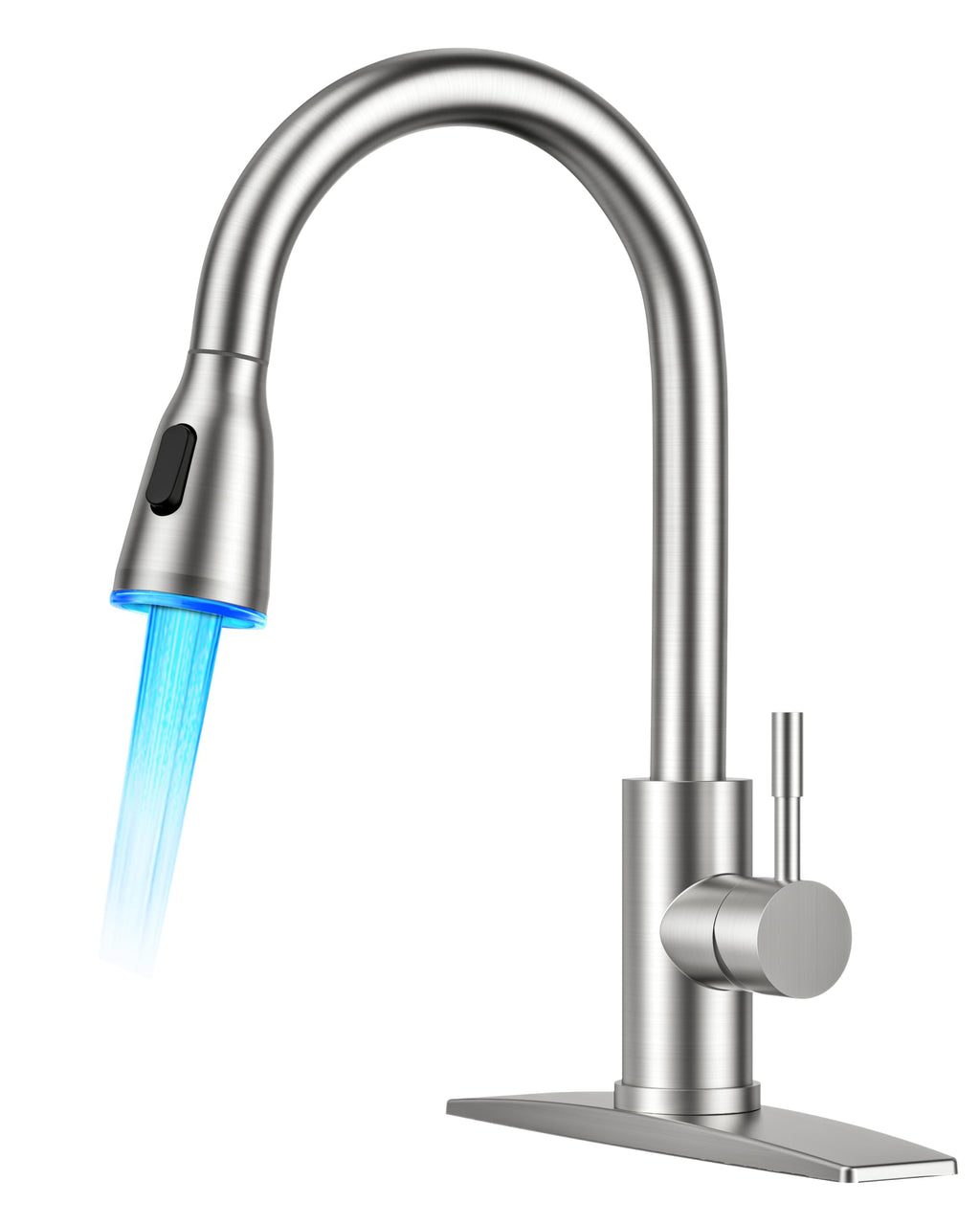 FORIOUS Touch Activated Kitchen Faucets Pull Down Sprayer, Brushed Nickel
