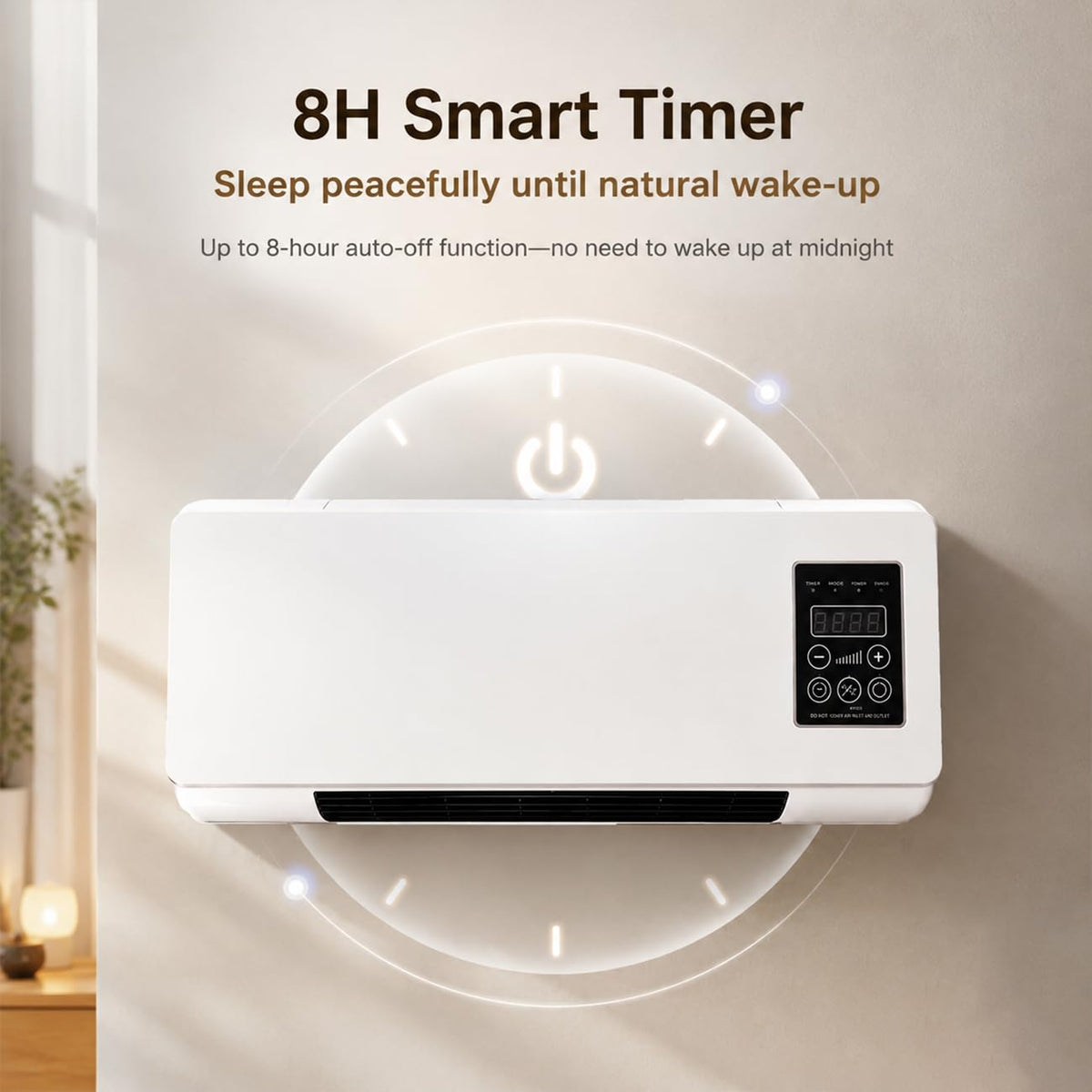 Heater and Fan Combo, 2-in-1 Wall AC Unit, Cool Warm Heater | Nature Wind Hot Air, Space-Saving, Portable Compact Design, Small Room Air Conditioner White,55 * 24 * 12cm