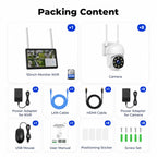 CAMCAMP Wireless Security Camera System with Monitor 8 Outdoor WiFi Cameras