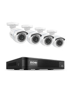 ZOSI 3K Lite Wired Security Camera System, 4 X 2MP Bullet Cameras, NO HDD