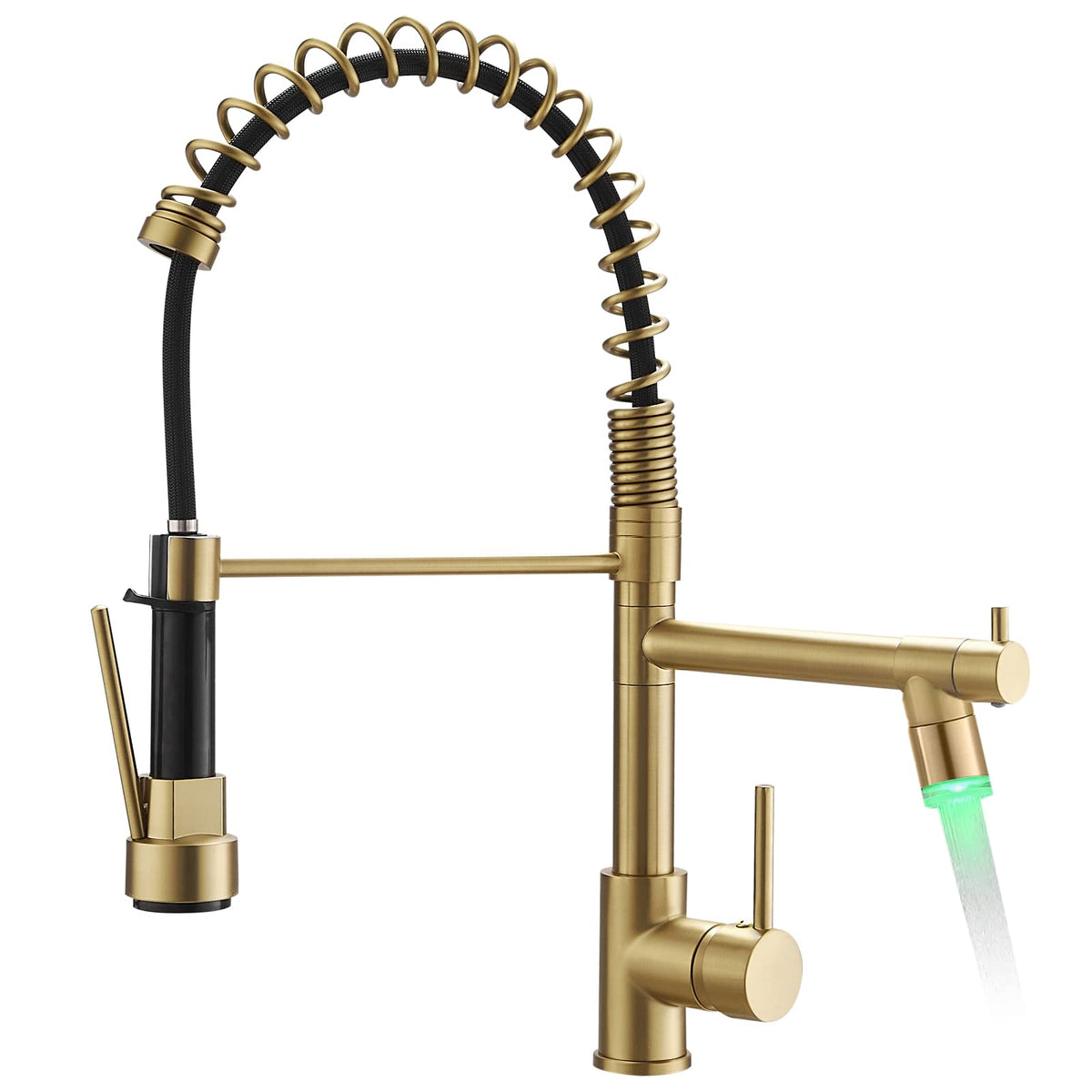 AIMADI Kitchen Faucet with Pull Down Sprayer,Matte Black Spring