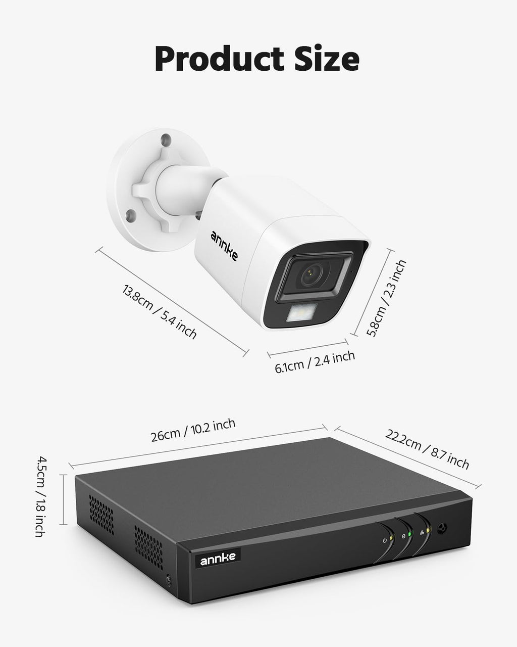 ANNKE 8CH 3K Lite 2MP CCTV Wired Security Camera System Outdoor, 1TB HDD