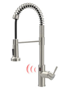 GIMILI Matte Black Touchless Kitchen Faucet with Spring Pull Down Sprayer