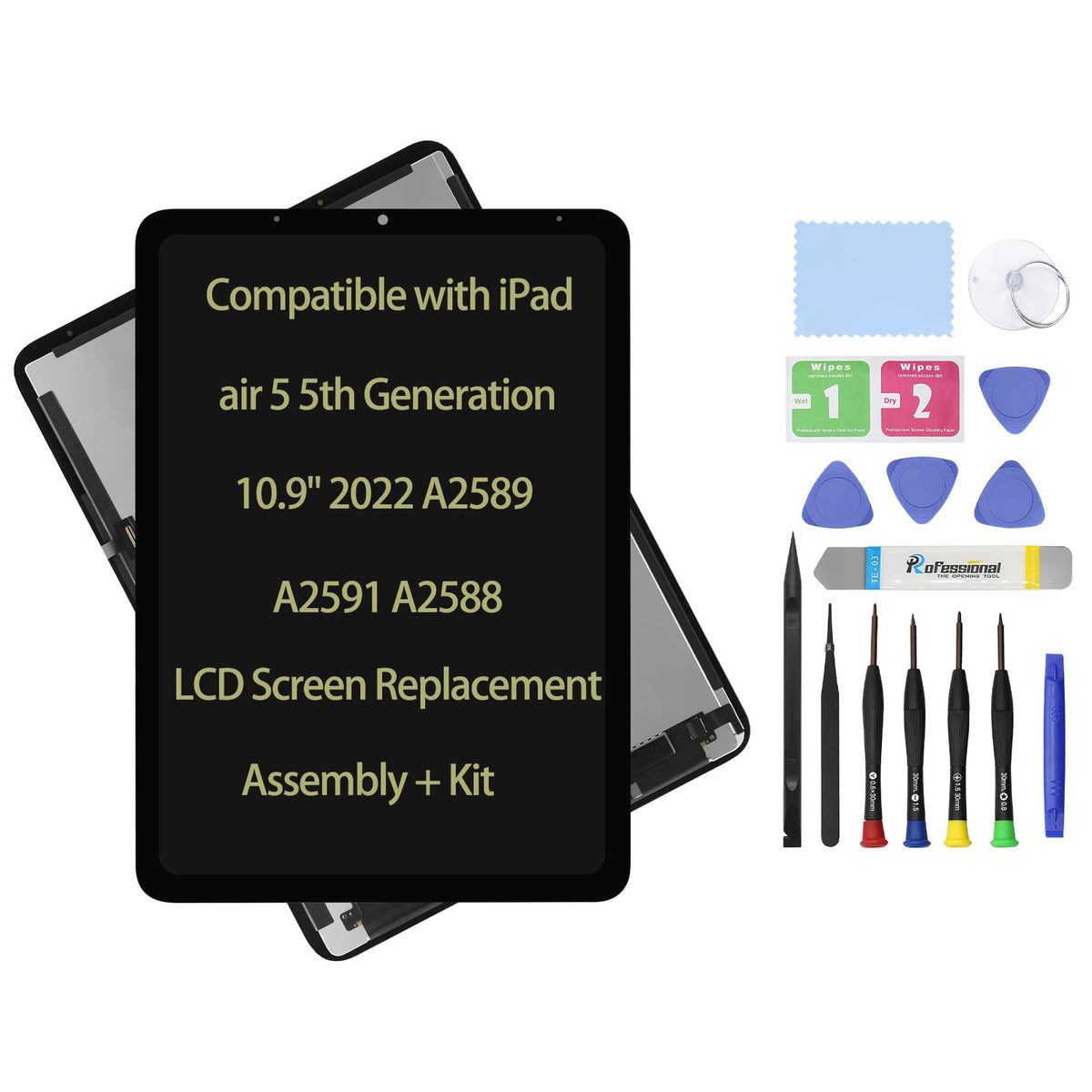 10.9" LCD Screen Replacement Compatible with iPad air 5 5th Generation 2022 A2589 A2591 A2588 Display LCD Assembly and Glass Touch Digitizer Premium Repair Kit