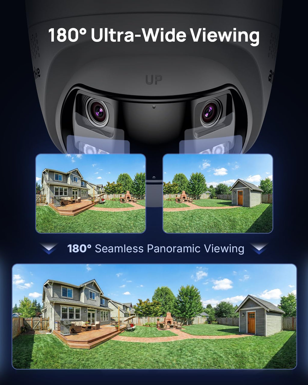 ANNKE 4K PoE Security Camera System with Dual-Lens, 180°Wide Angle, 2TB HDD