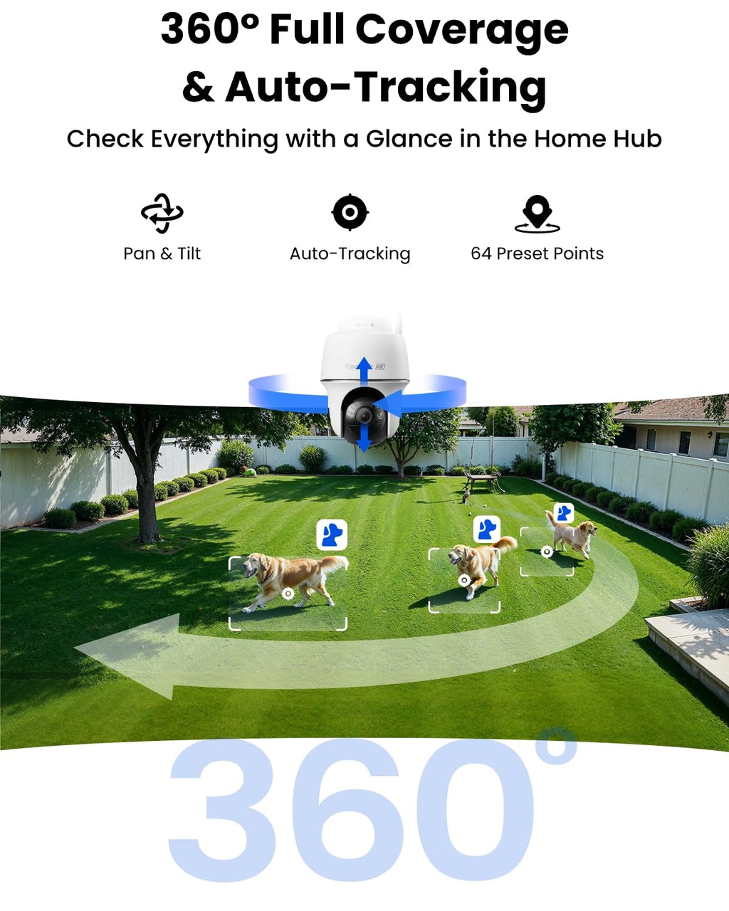 REOLINK Argus PT Ultra 4K Solar Security Cameras Wireless Outdoor 4 Cam Kit