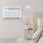 Keystone 8,000 BTU Wall Mounted Air Conditioner with Supplemental Heat and Dehumidifier Function, 115V, Wall AC for Small-Medium Sized Rooms up to 350 Sq.Ft. with Remote, Quiet, High Efficiency AC
