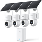 aosu D1 Max, 4-Cam Kit, 4K Solar Security Cameras System Wireless Outdoor