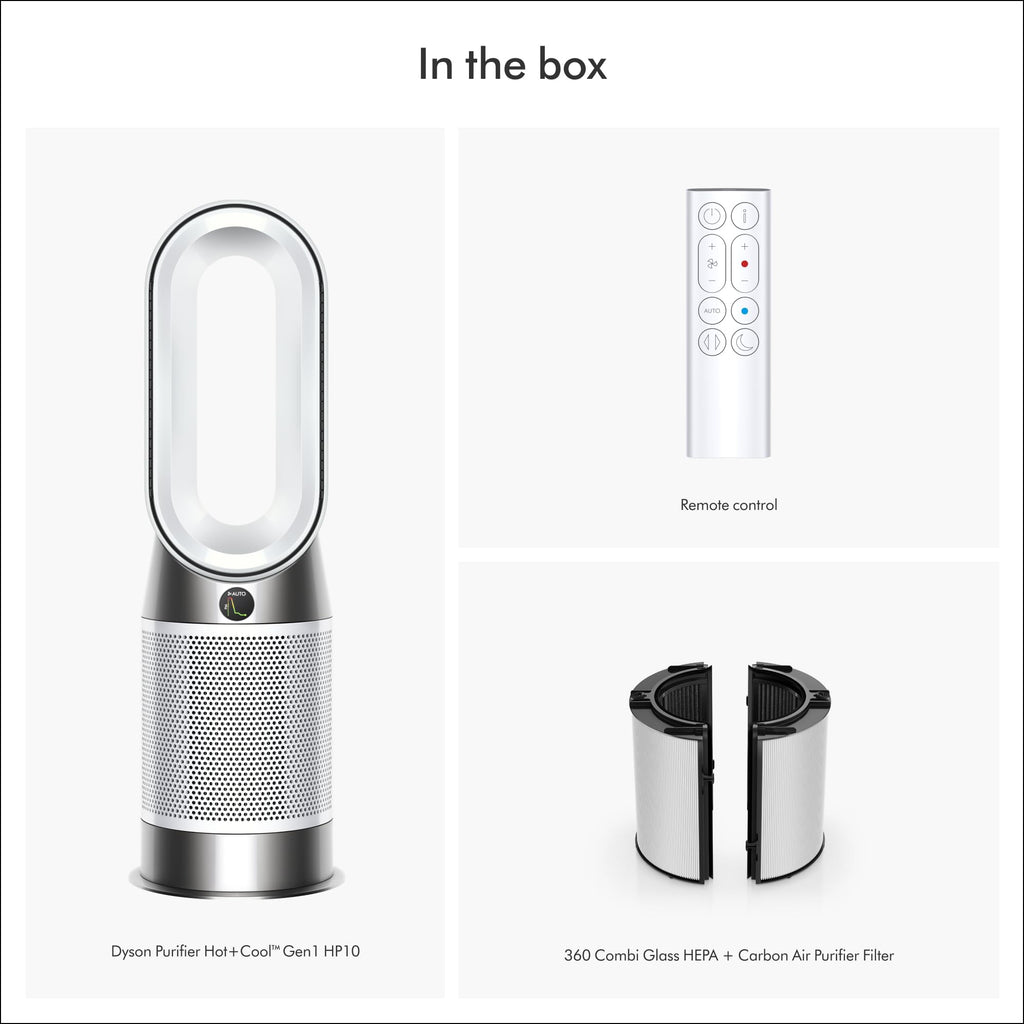 Dyson Purifier Hot+Cool Gen1 HP10 - HEPA Air Purifier, Fan & Heater, 350° Oscillation, 10 Levels, bladeless (White)