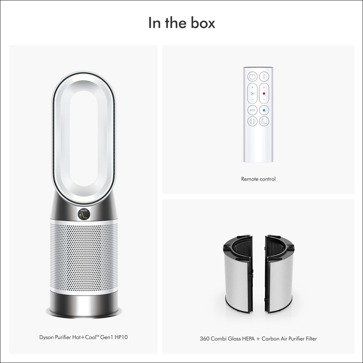 Dyson Purifier Hot+Cool Gen1 HP10 - HEPA Air Purifier, Fan & Heater, 350° Oscillation, 10 Levels, bladeless (White)
