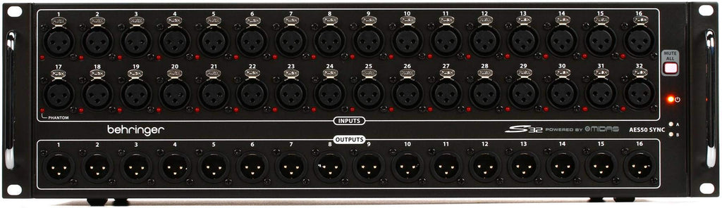 Behringer S32 32-input / 16-output Digital Stage Box and SS-6B 6-outlet Surge Suppressor Strip