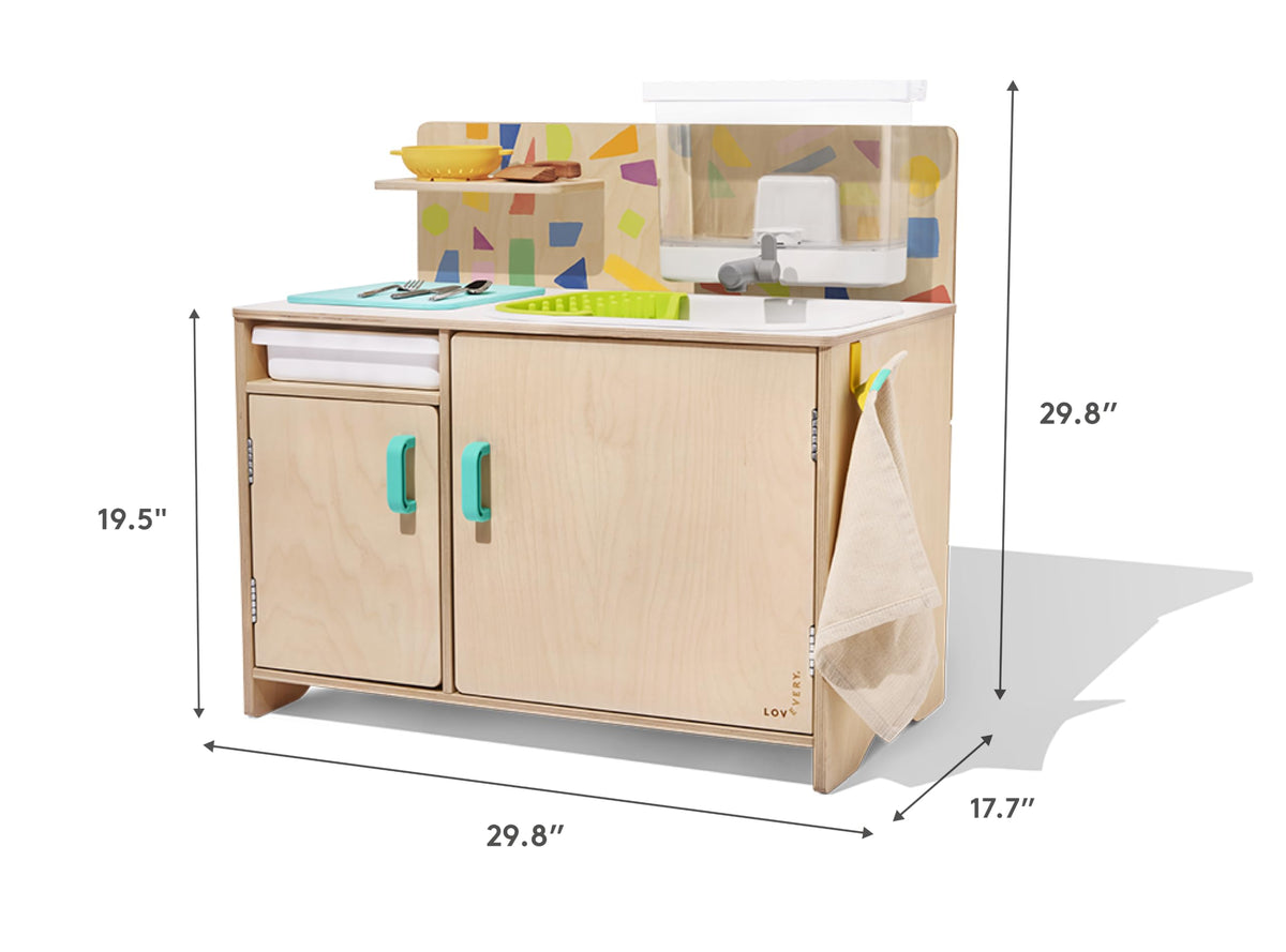 LOVEVERY, The Real Life Play Kitchen with Fresh, Drinkable Running Water, Plus Toddler Recipe Book, Birthday Gift for 18 Months to 5+ Years